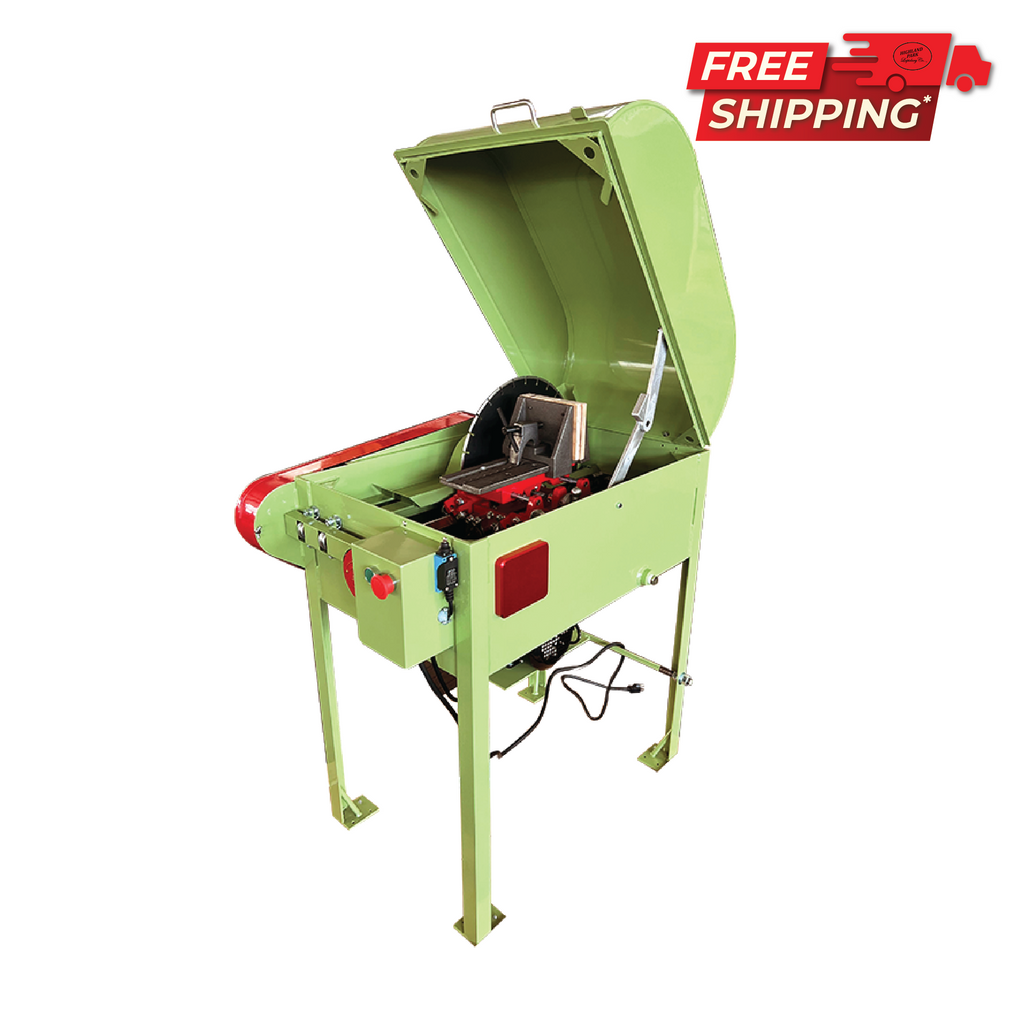 16 inch slab saw with HP Precision Blade, powerfeed, cross-feed vise and 3/4 HP 110V motor