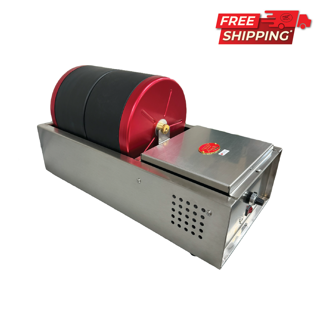 Rotary Tumbler with two 6.0 LB Capacity Barrels 110V w/ Variable Speed