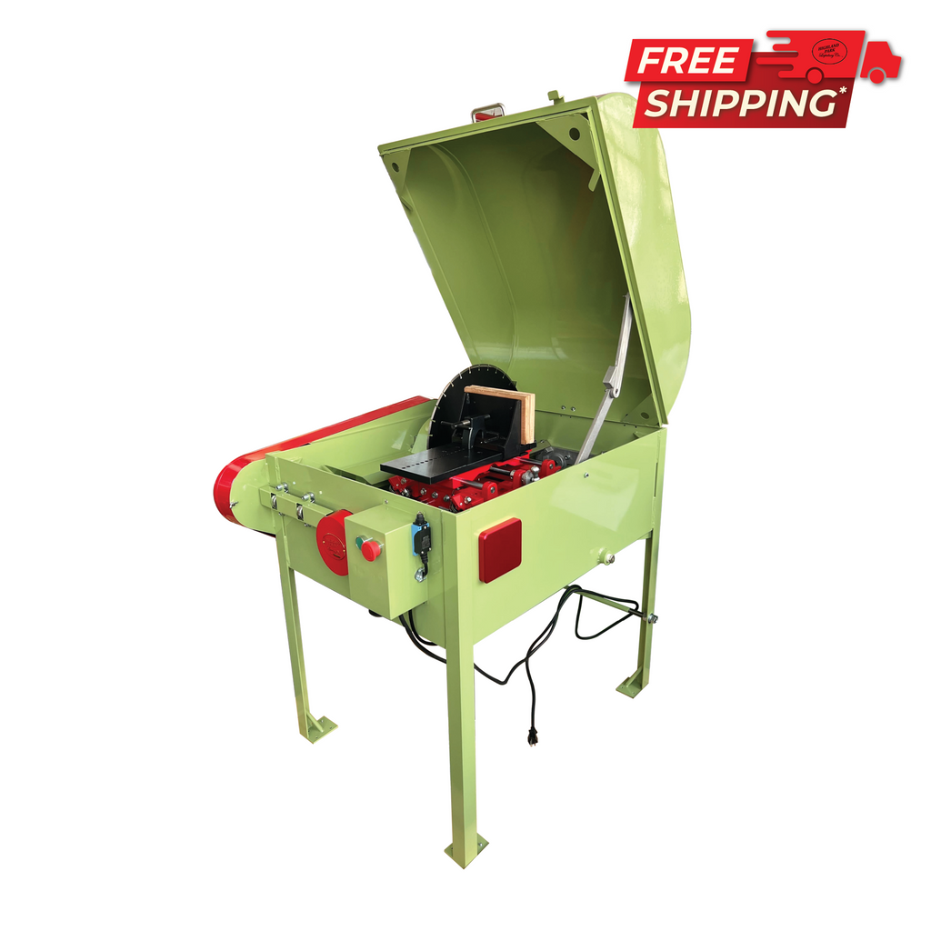 18 inch slab saw with HP Precision Blade, powerfeed, cross-feed vise and 1 HP 110V motor