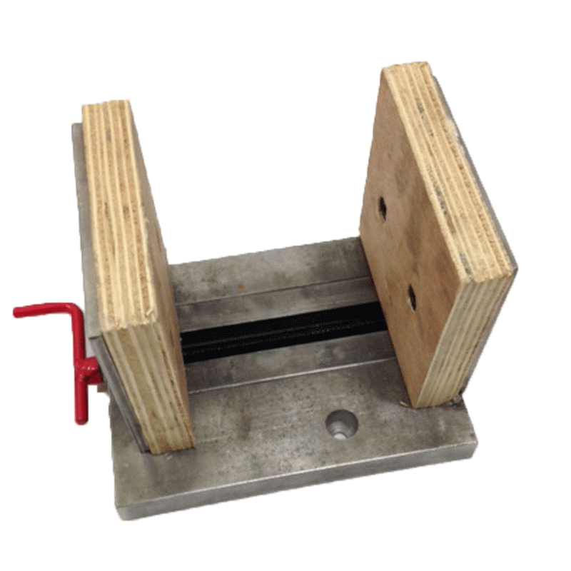Vertical retrofit vise for HighTone Series and Lortone LS10, LS12 and LS14 Slab Saws