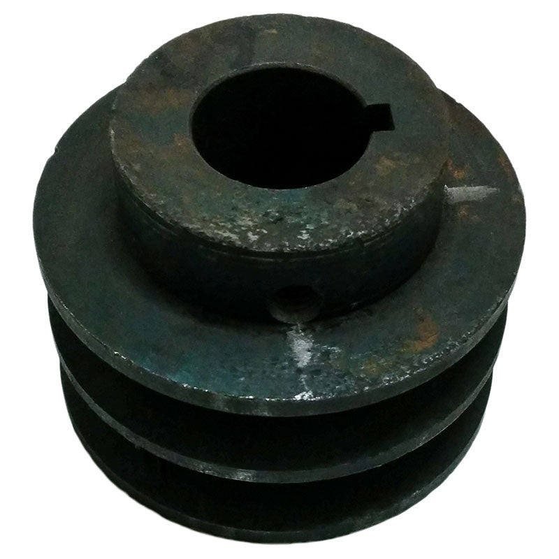 3-1/8" (3.15) inch BK30 cast iron dual belt motor pulley with 1-3/16 (1.1875) inch bore for 36 inch
