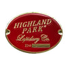 Highland Park brass blank logo plate