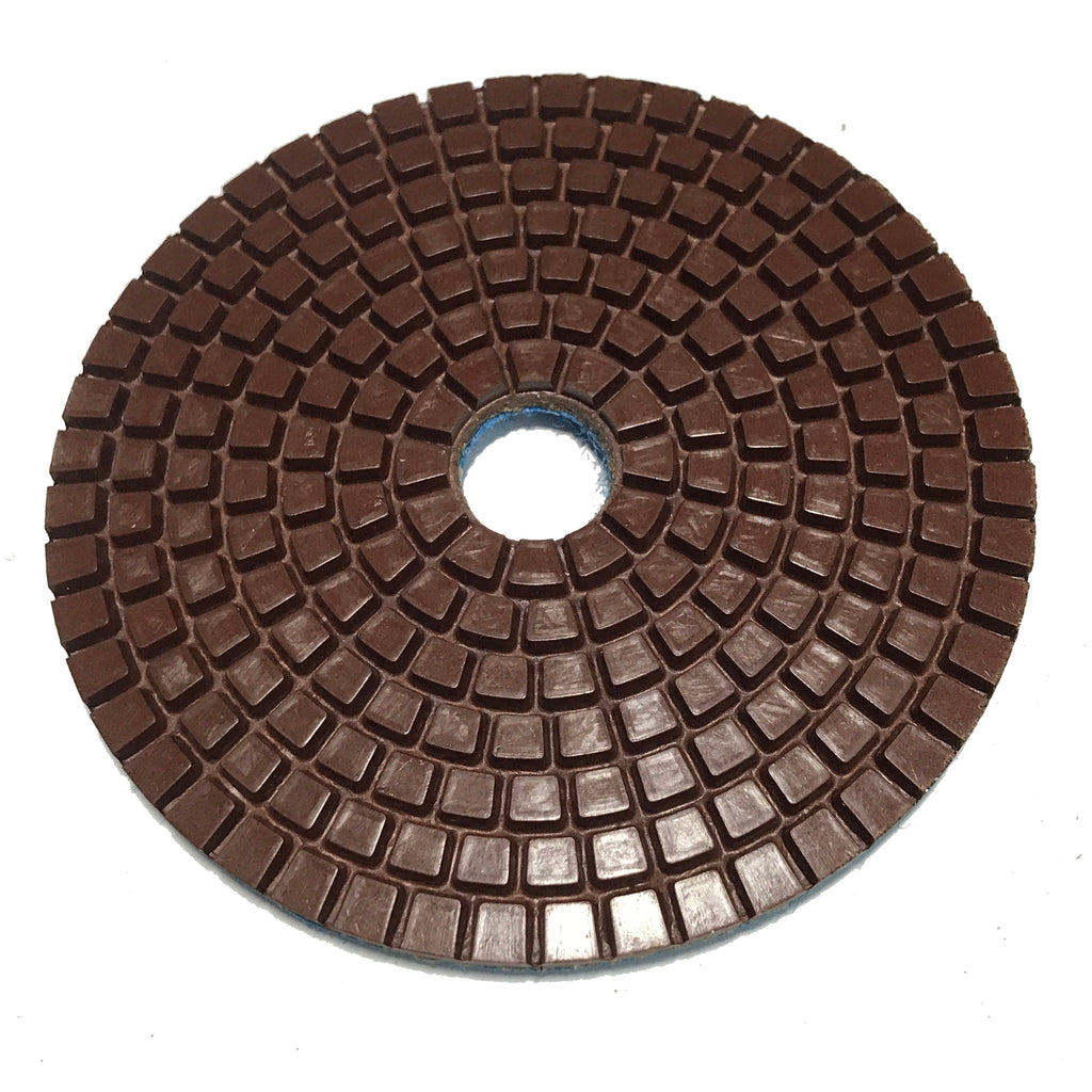 Highland Park 50 grit copper impregnated resin diamond grinding pad with center hole and Hook and Lo