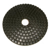 Highland Park 200 grit resin diamond polishing pad with center hole and Hook and Loop backing