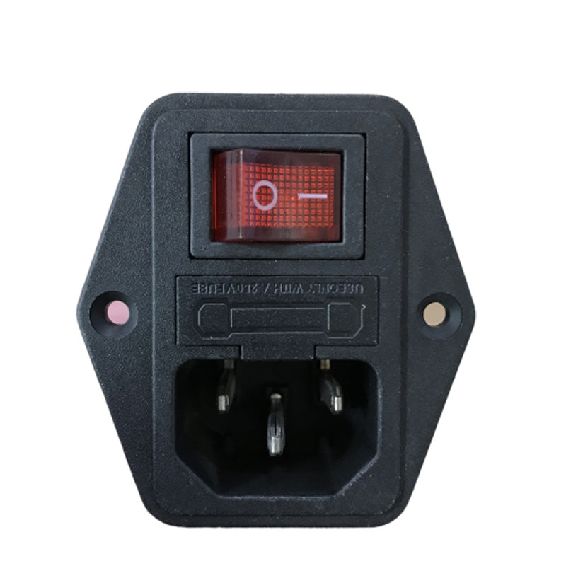 Lighted power switch with built in plug and fuse holder