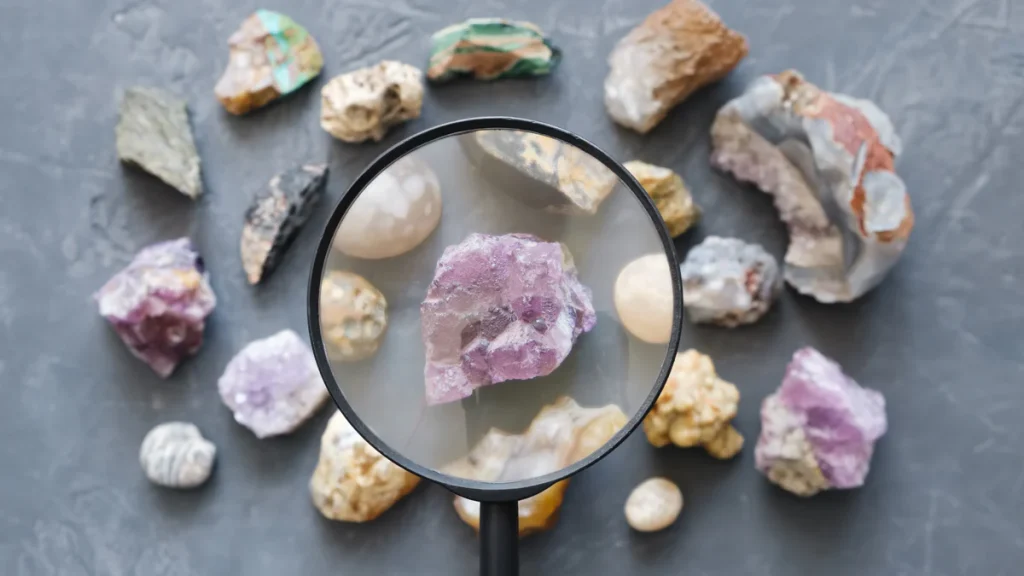 top view of fluorite gemstone